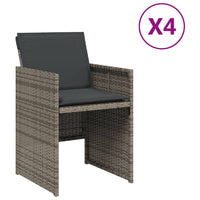 Sedie da Giardino con Cuscini 4pz Grigio in Polyrattan 364934