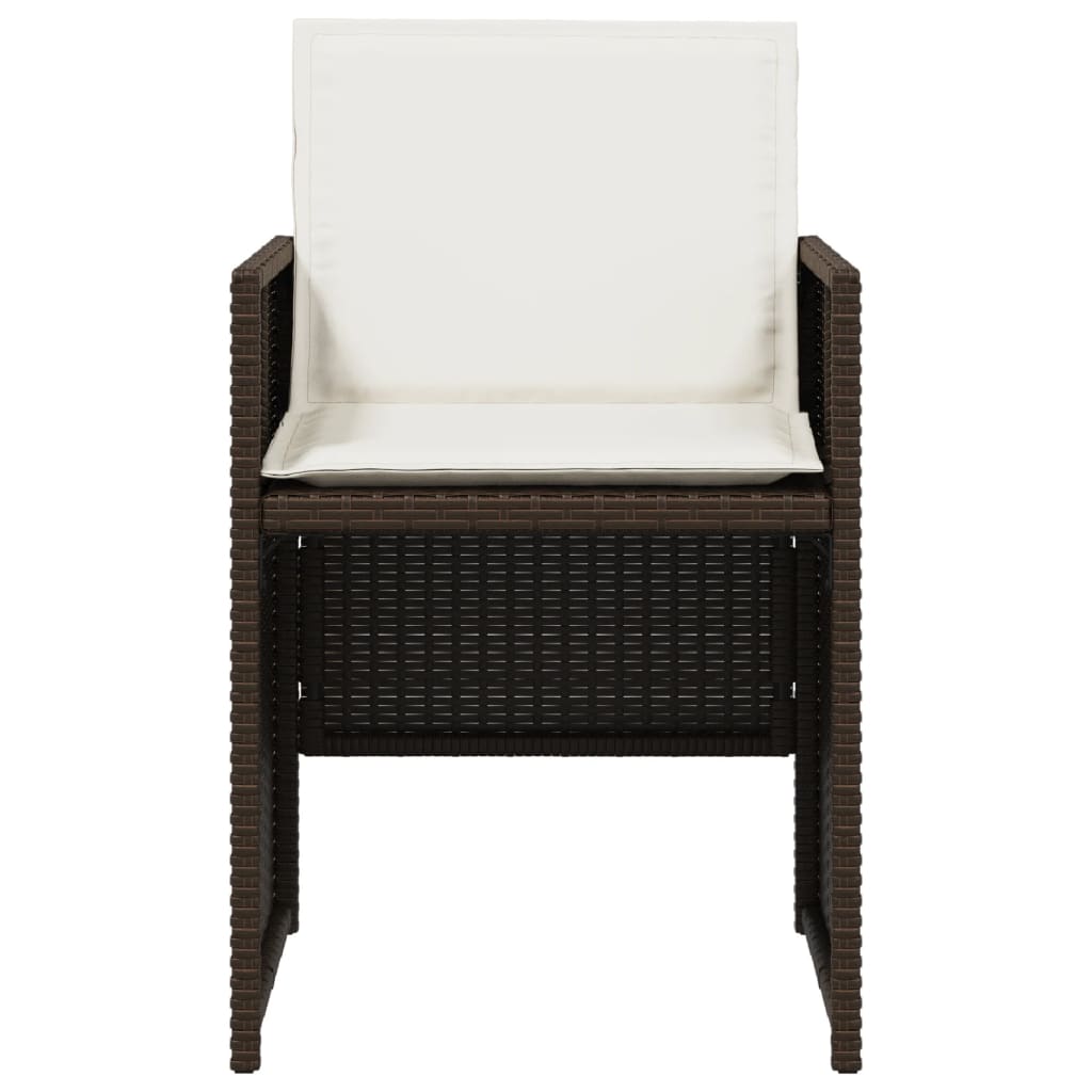 Sedie da Giardino con Cuscini 4 pz Marroni in Polyrattan 364935
