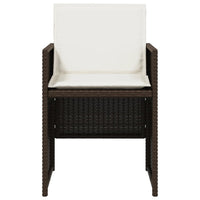 Sedie da Giardino con Cuscini 4 pz Marroni in Polyrattan 364935