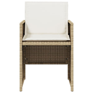 Sedie da Giardino con Cuscini 4 pz Beige in Polyrattan