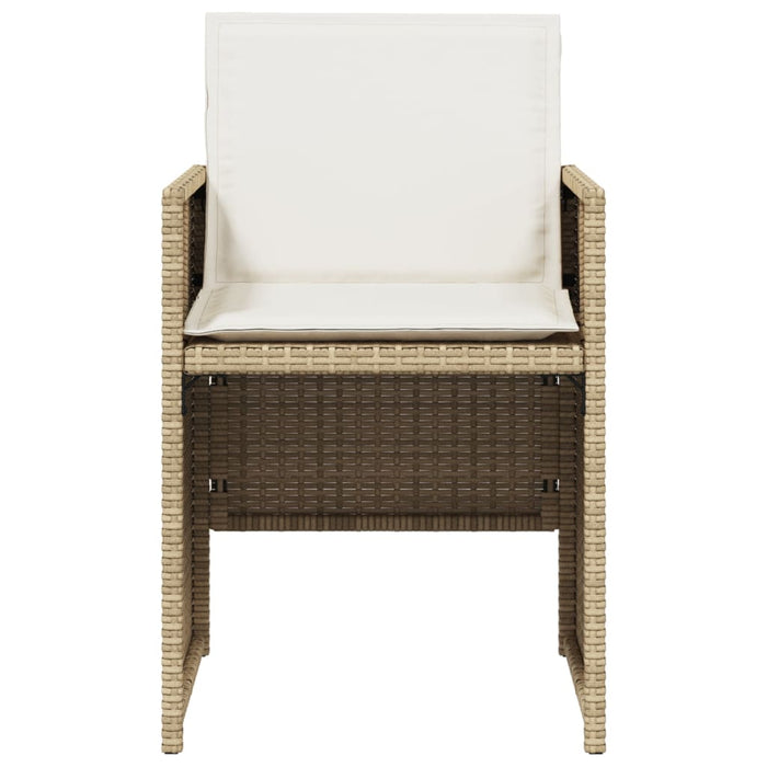 Sedie da Giardino con Cuscini 4 pz Beige in Polyrattan 364936