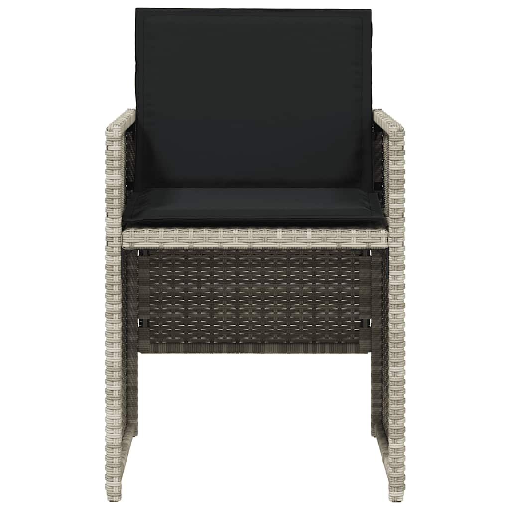 Sedie da Giardino con Cuscini 4 pz Grigio Chiaro in Polyrattan 364937