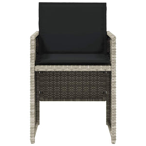 Sedie da Giardino con Cuscini 4 pz Grigio Chiaro in Polyrattan 364937
