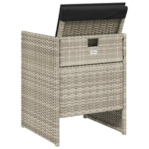 Sedie da Giardino con Cuscini 4 pz Grigio Chiaro in Polyrattan 364937