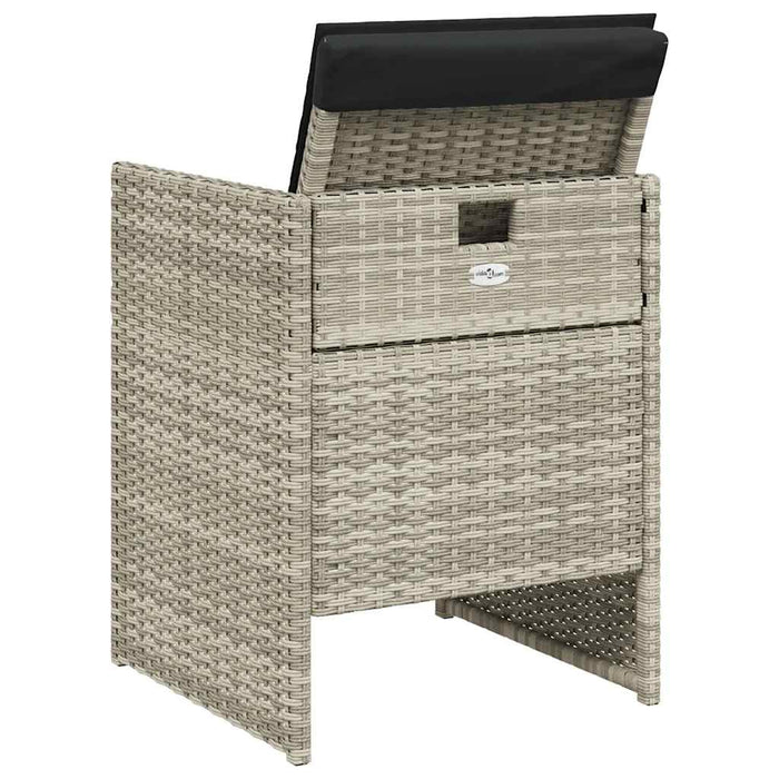 Sedie da Giardino con Cuscini 4 pz Grigio Chiaro in Polyrattan 364937