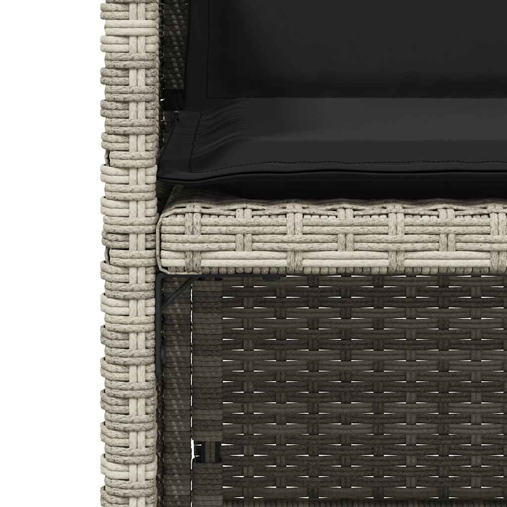 Sedie da Giardino con Cuscini 4 pz Grigio Chiaro in Polyrattan 364937