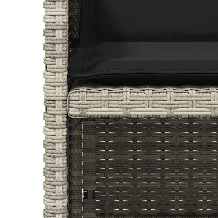 Sedie da Giardino con Cuscini 4 pz Grigio Chiaro in Polyrattan 364937