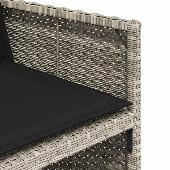 Sedie da Giardino con Cuscini 4 pz Grigio Chiaro in Polyrattan 364937