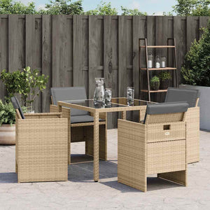 Sedie da Giardino con Cuscini 4 pz Beige Misto in Polyrattancod mxl 134876