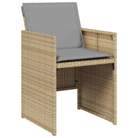 Sedie da Giardino con Cuscini 4 pz Beige Misto in Polyrattan 364938