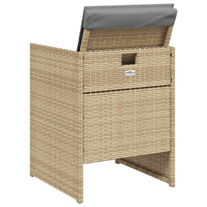 Sedie da Giardino con Cuscini 4 pz Beige Misto in Polyrattan 364938
