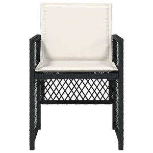 Sedie da Giardino con Cuscini 4 pz Nere in Polyrattan 364949