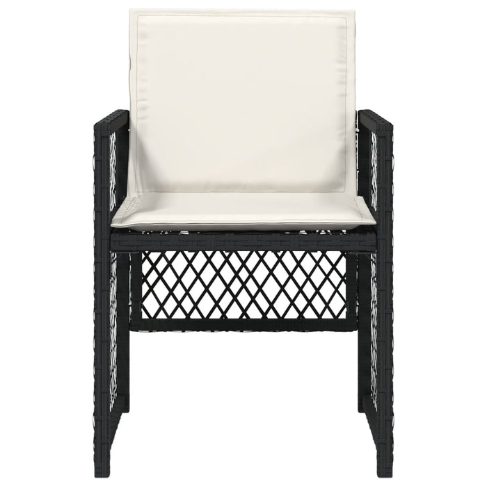 Sedie da Giardino con Cuscini 4 pz Nere in Polyrattan 364949