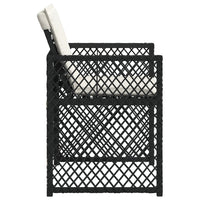 Sedie da Giardino con Cuscini 4 pz Nere in Polyrattan 364949