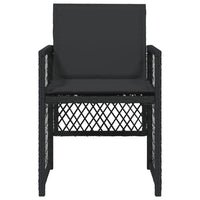 Sedie da Giardino con Cuscini 4 pz Nere in Polyrattan 364950