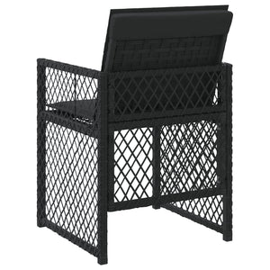 Sedie da Giardino con Cuscini 4 pz Nere in Polyrattan 364950