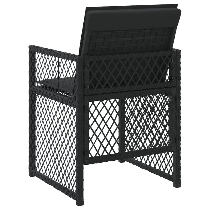 Sedie da Giardino con Cuscini 4 pz Nere in Polyrattan 364950