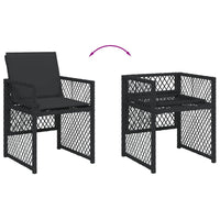 Sedie da Giardino con Cuscini 4 pz Nere in Polyrattan 364950