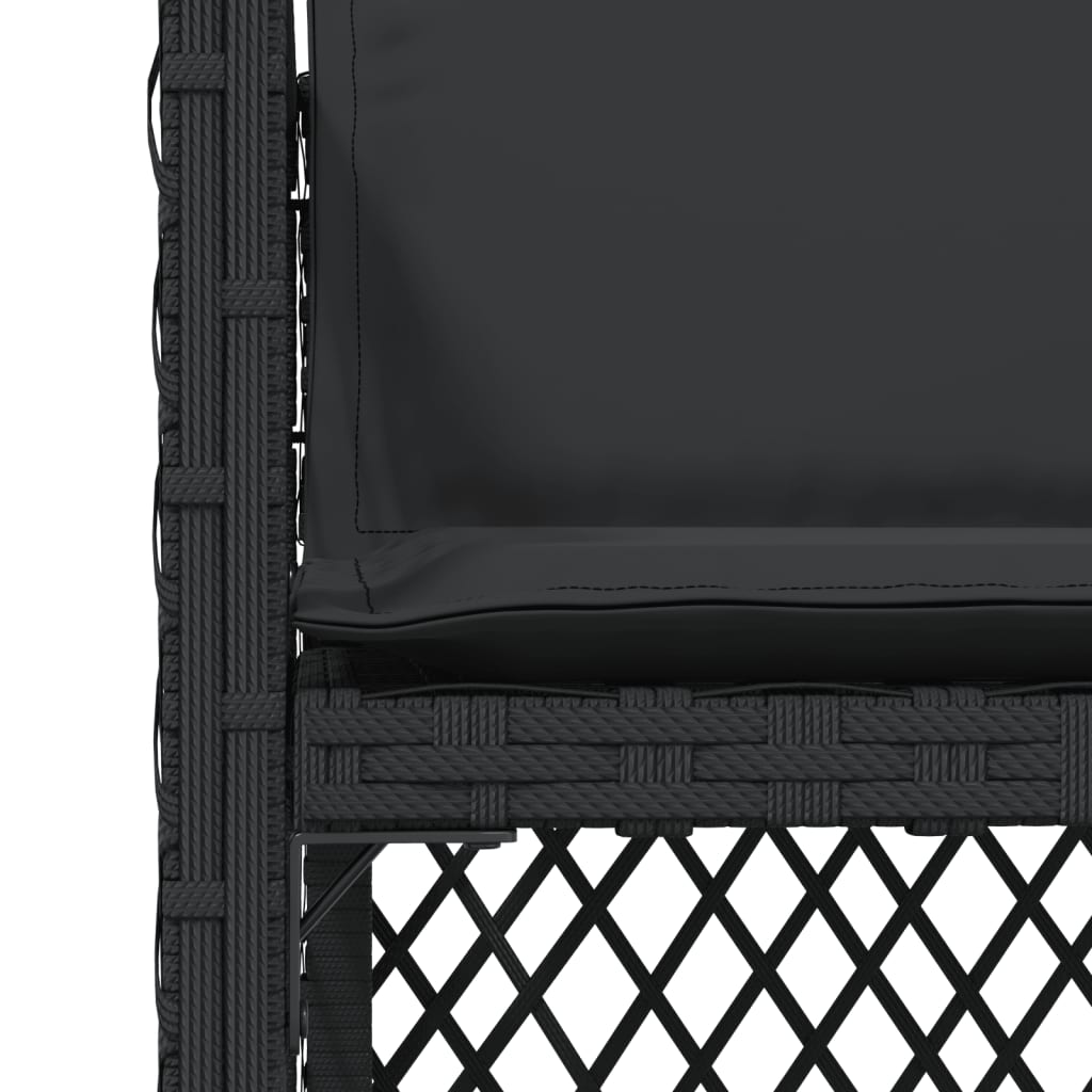 Sedie da Giardino con Cuscini 4 pz Nere in Polyrattan 364950