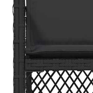 Sedie da Giardino con Cuscini 4 pz Nere in Polyrattan 364950