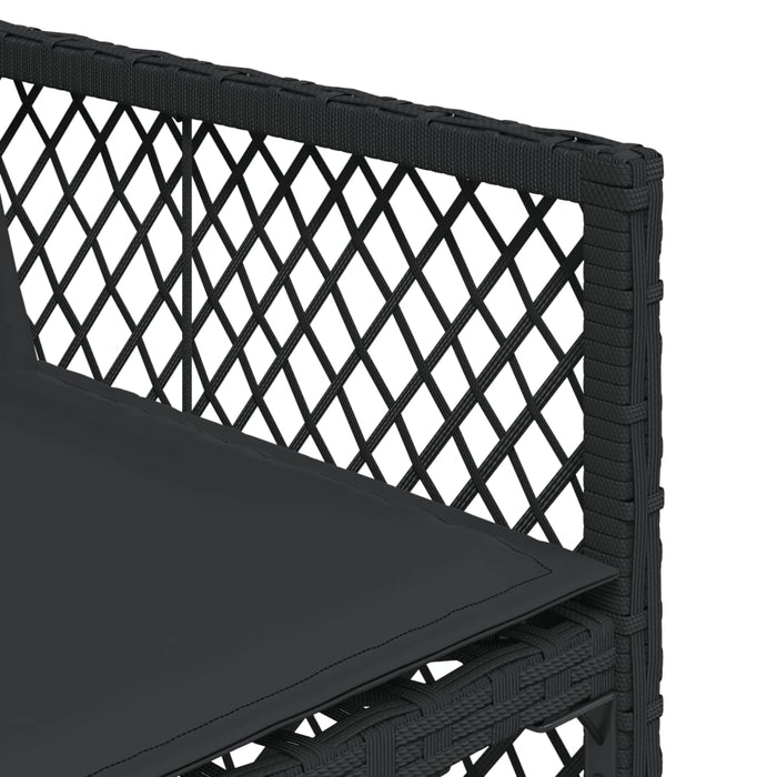 Sedie da Giardino con Cuscini 4 pz Nere in Polyrattan 364950