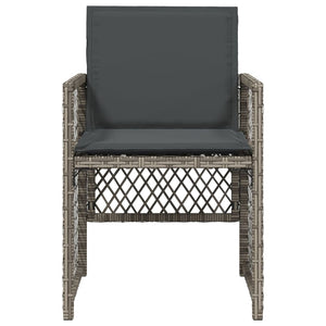 Sedie da Giardino con Cuscini 4pz Grigio in Polyrattan 364951