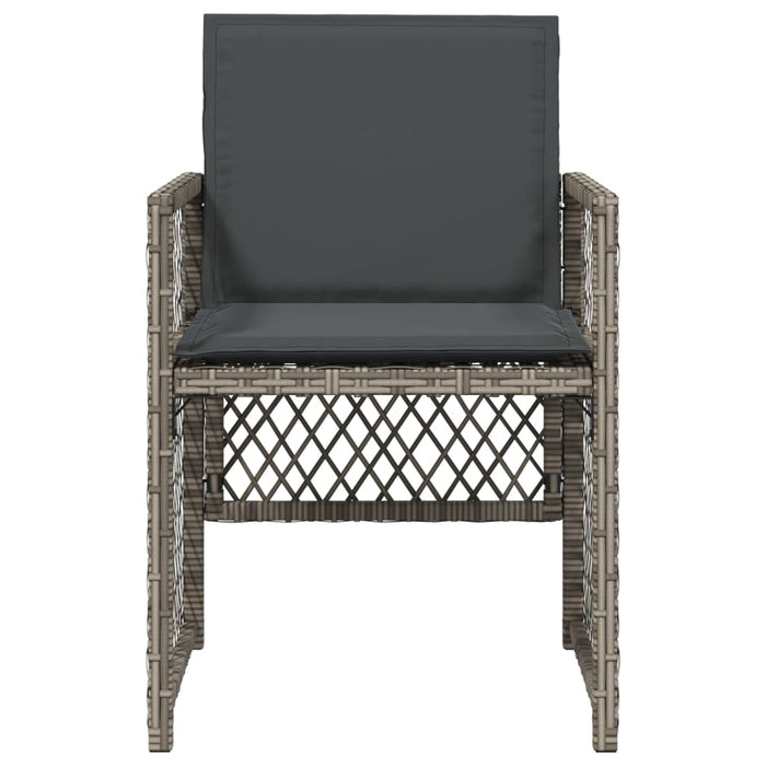 Sedie da Giardino con Cuscini 4pz Grigio in Polyrattan 364951