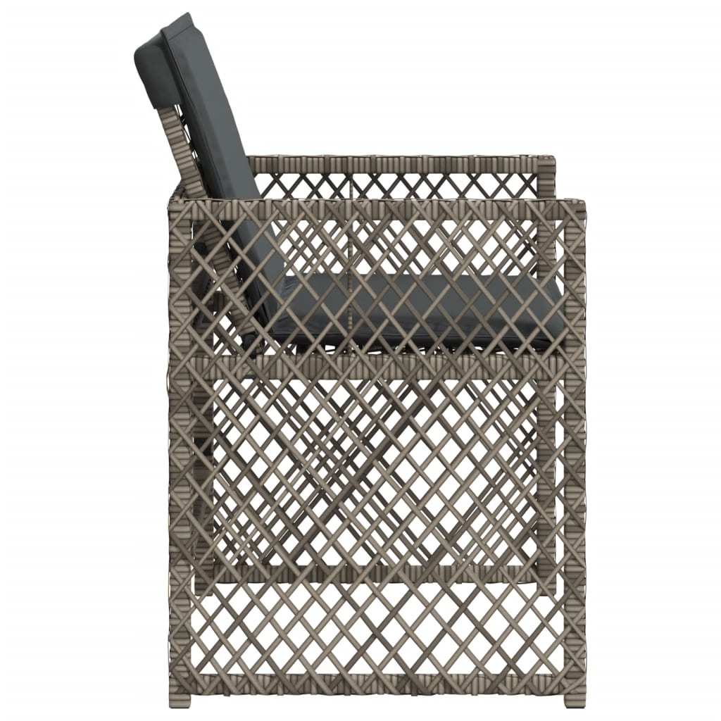 Sedie da Giardino con Cuscini 4pz Grigio in Polyrattan 364951