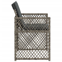 Sedie da Giardino con Cuscini 4pz Grigio in Polyrattan 364951