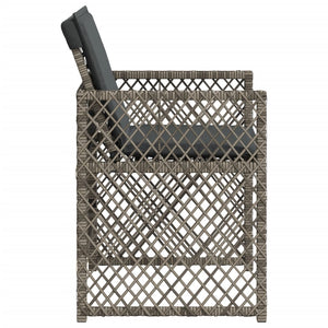 Sedie da Giardino con Cuscini 4pz Grigio in Polyrattan 364951