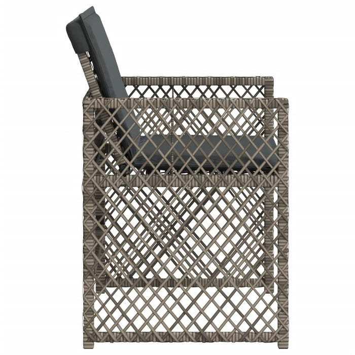 Sedie da Giardino con Cuscini 4pz Grigio in Polyrattan 364951