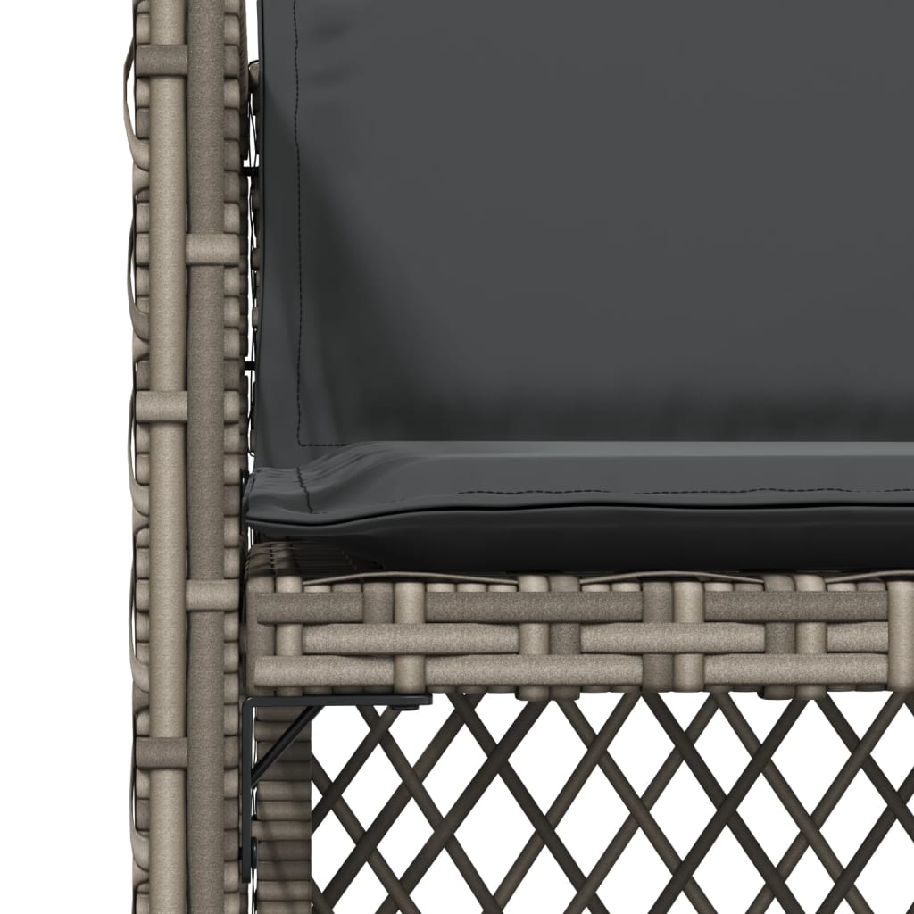 Sedie da Giardino con Cuscini 4pz Grigio in Polyrattan 364951