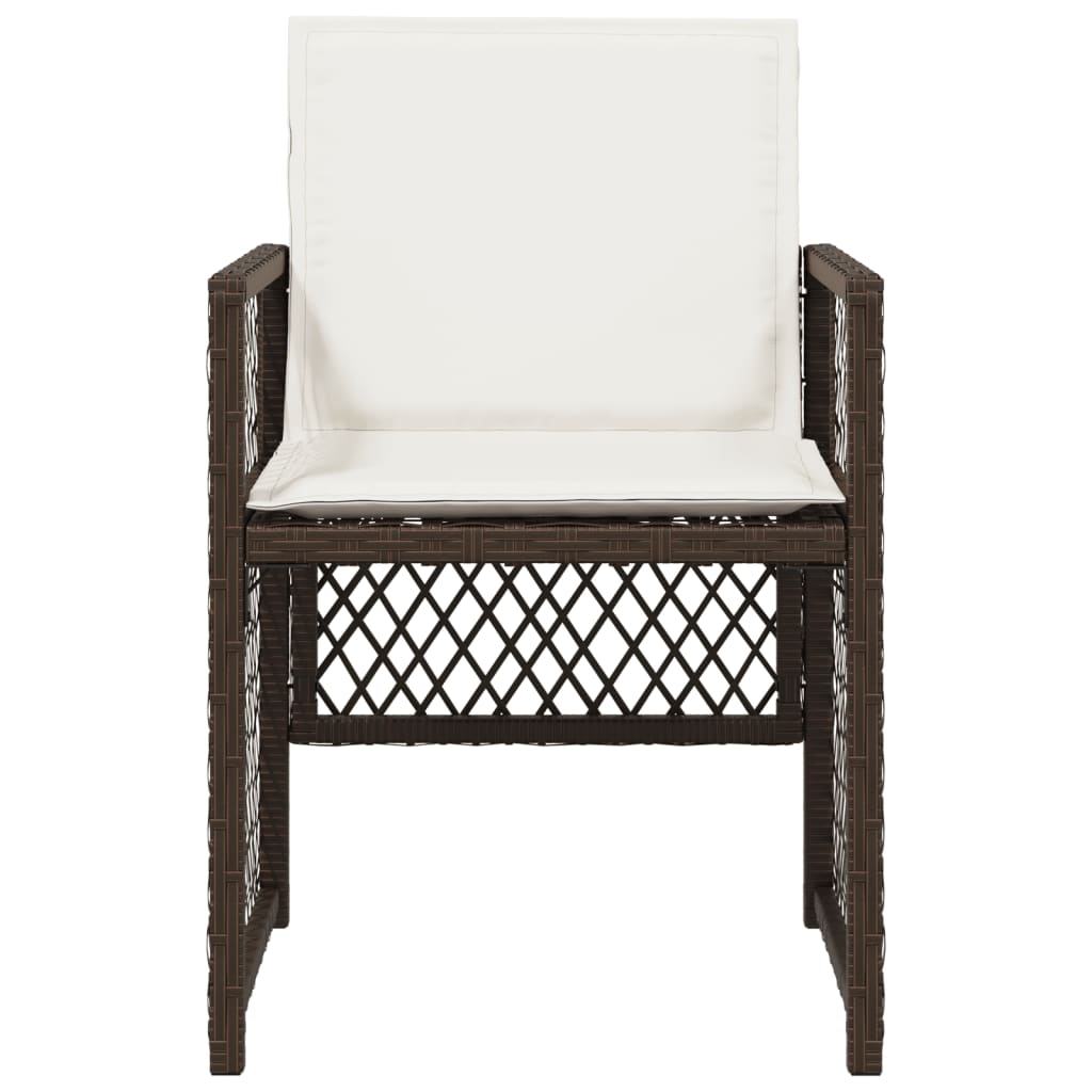 Sedie da Giardino con Cuscini 4 pz Marroni in Polyrattan 364952