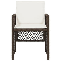 Sedie da Giardino con Cuscini 4 pz Marroni in Polyrattan 364952