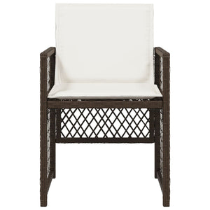 Sedie da Giardino con Cuscini 4 pz Marroni in Polyrattan 364952