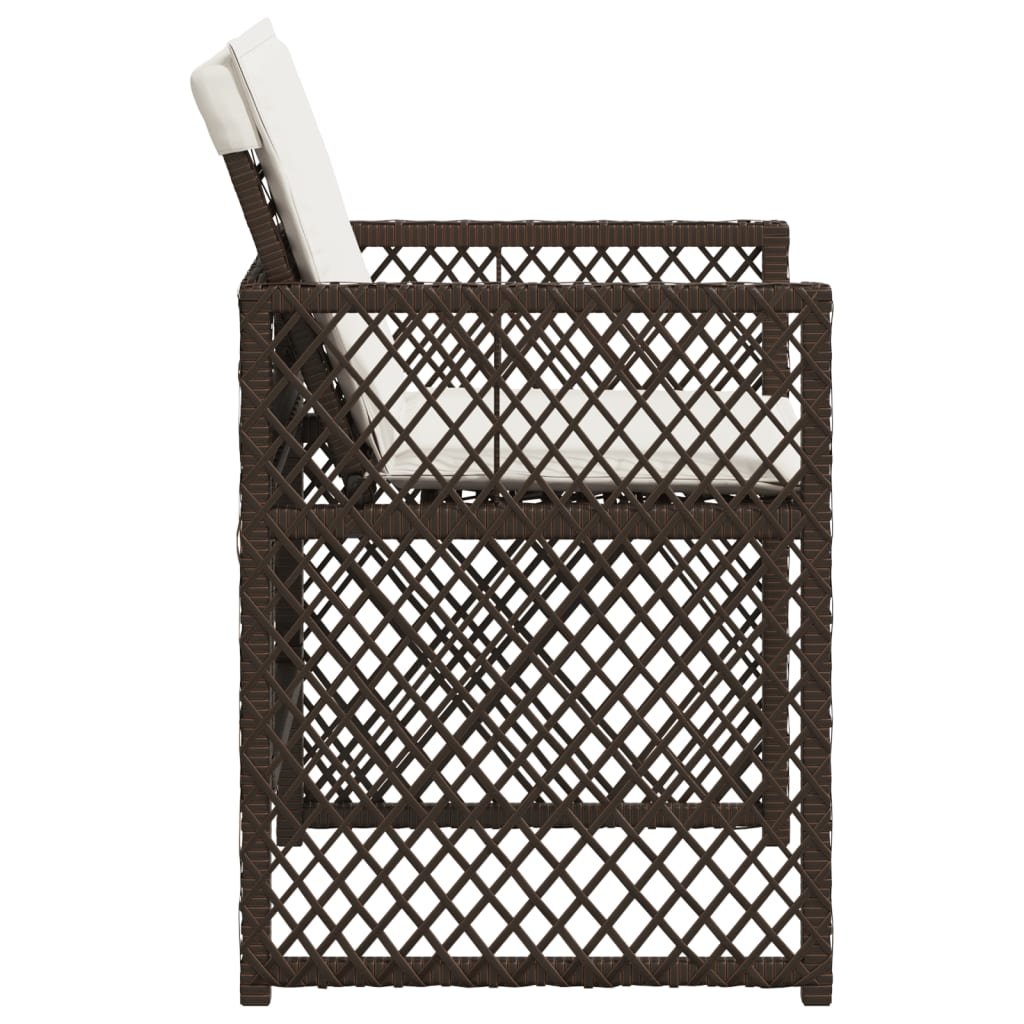 vidaXL Sedie da Giardino con Cuscini 4 pz Marroni in Polyrattan