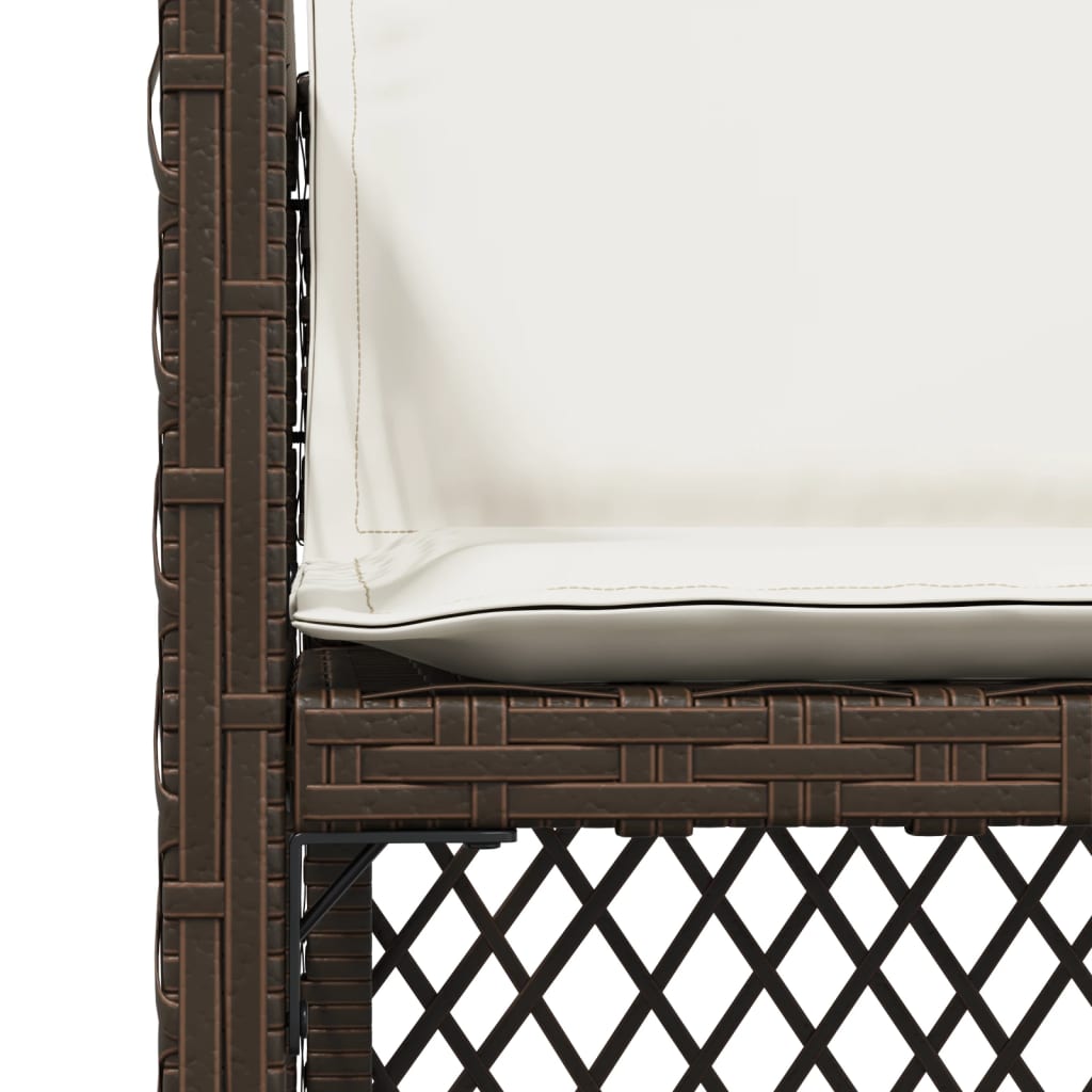 Sedie da Giardino con Cuscini 4 pz Marroni in Polyrattan 364952
