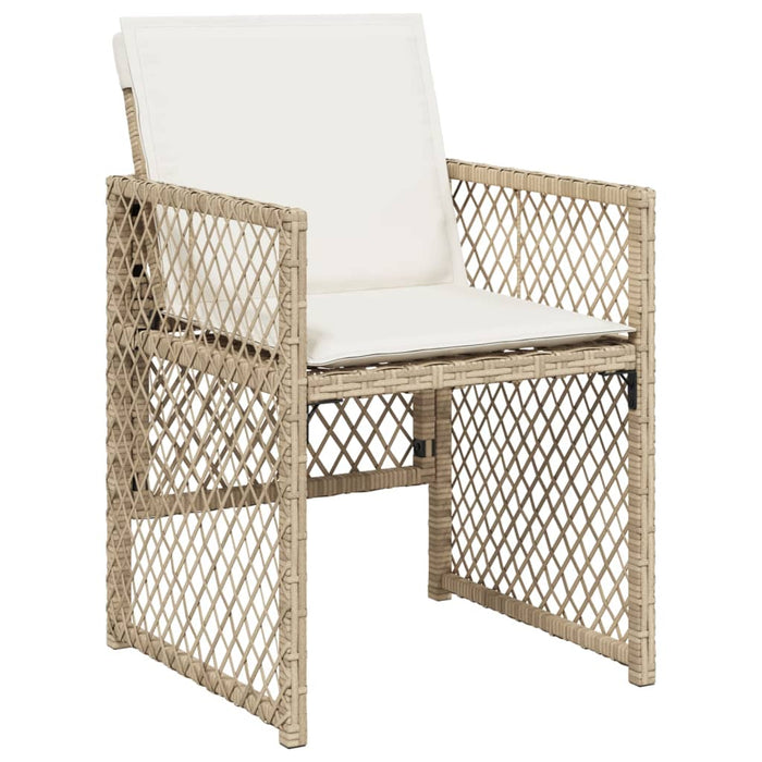 Sedie da Giardino con Cuscini 4 pz Beige in Polyrattan 364953