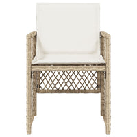 Sedie da Giardino con Cuscini 4 pz Beige in Polyrattan 364953