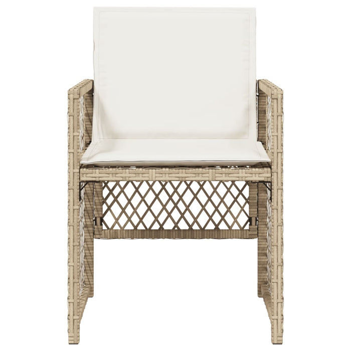 Sedie da Giardino con Cuscini 4 pz Beige in Polyrattan 364953