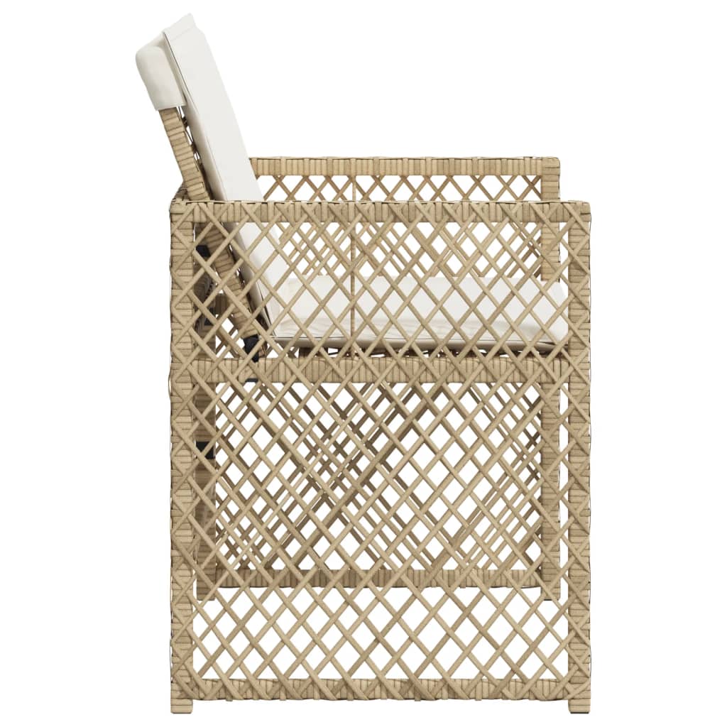 Sedie da Giardino con Cuscini 4 pz Beige in Polyrattan 364953