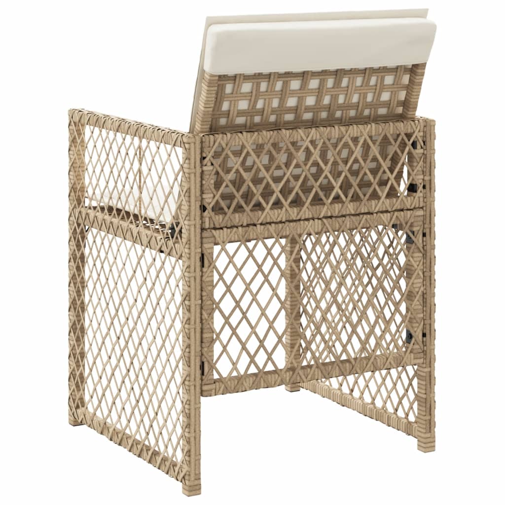 Sedie da Giardino con Cuscini 4 pz Beige in Polyrattan 364953