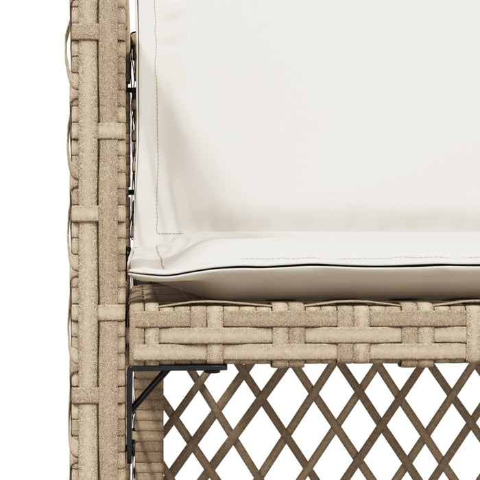 Sedie da Giardino con Cuscini 4 pz Beige in Polyrattan 364953