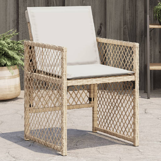 Sedie da Giardino con Cuscini 4 pz Beige in Polyrattan 364953