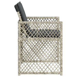 Sedie da Giardino con Cuscini 4 pz Grigio Chiaro in Polyrattan 364954