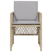 Sedie da Giardino con Cuscini 4 pz Beige Misto in Polyrattan 364955