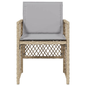 Sedie da Giardino con Cuscini 4 pz Beige Misto in Polyrattan 364955