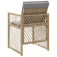 Sedie da Giardino con Cuscini 4 pz Beige Misto in Polyrattan