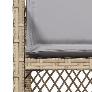 Sedie da Giardino con Cuscini 4 pz Beige Misto in Polyrattan 364955