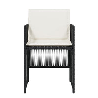 Sedie da Giardino con Cuscini 4 pz Nere in Polyrattan 364966